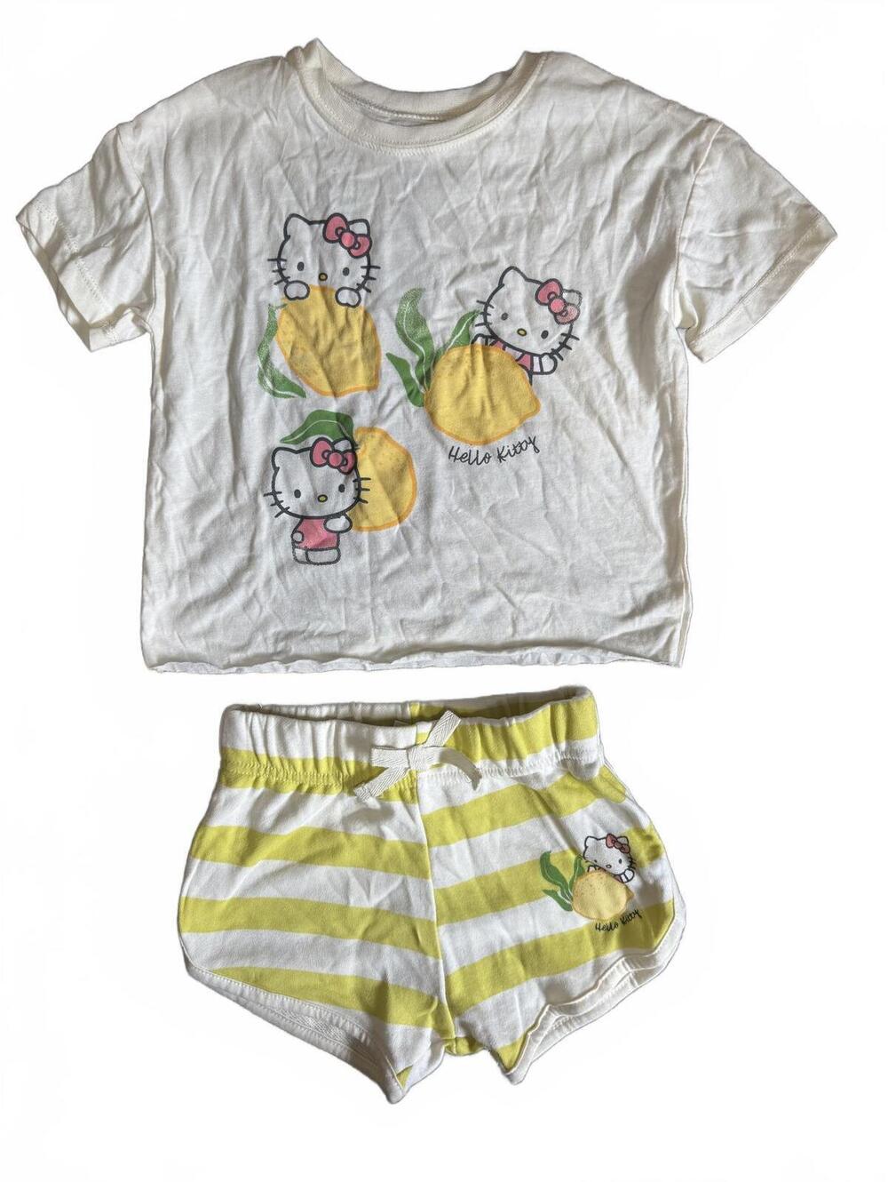 Hello Kitty Girls 2 Piece Lemon Outfit Set Size 4T NWT
